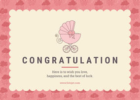 Cute baby congratulation card