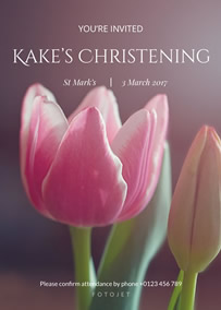 Floral Christening invitation