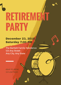 Musical retirement party invitation