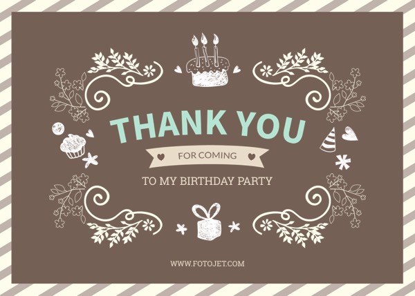 Personalised Birthday Thank You Card Template