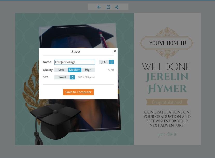 Save college graduation card