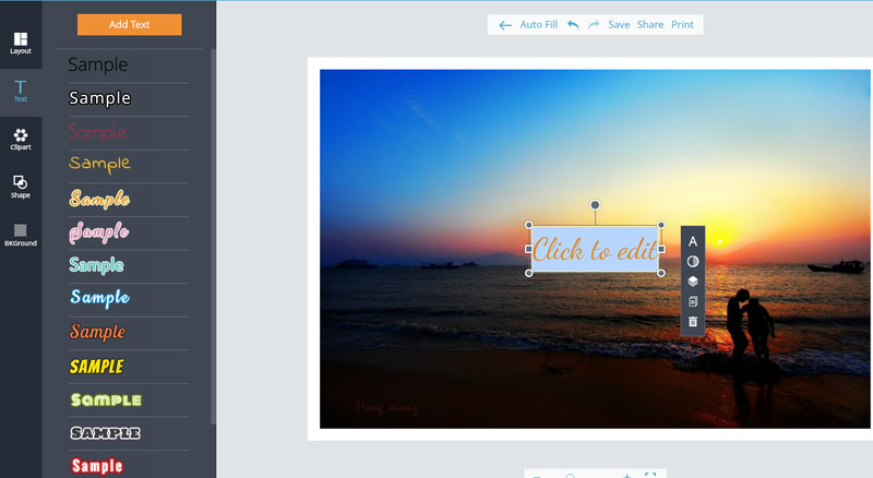 how to add text to photos use meitupic
