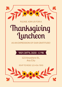 Thanksgiving Lunch Invitation Email 4