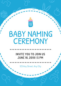 Make Naming Ceremony Invitation Cards Online for Free | FotoJet