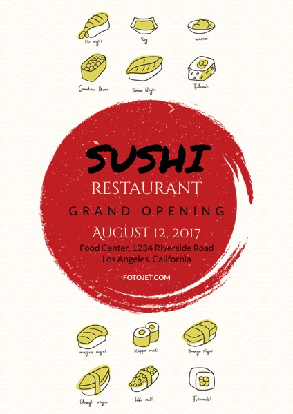 Sushi Restaurant Grand Opening Flyer Template Template Fotojet