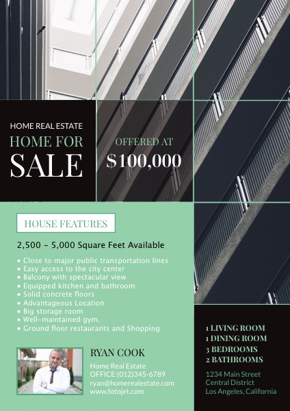 Home for Sale Real Estate Flyer Template