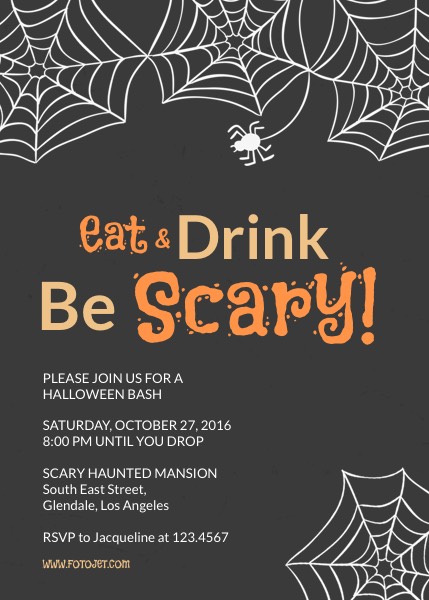 Printable Halloween Party Invitation Template | FotoJet