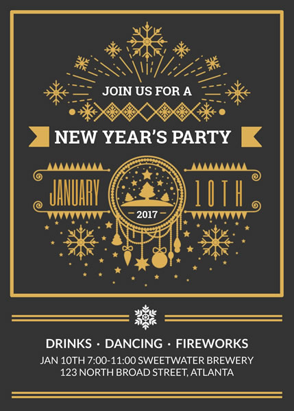 New Year Party Invitation Template Template | FotoJet