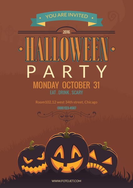 Halloween Party Poster Template Template | FotoJet