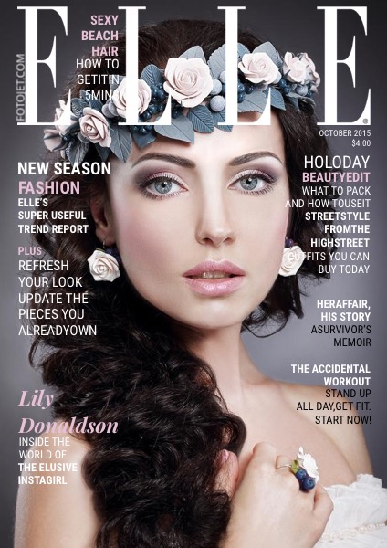 Fashion Elle Magazine Cover Design Template